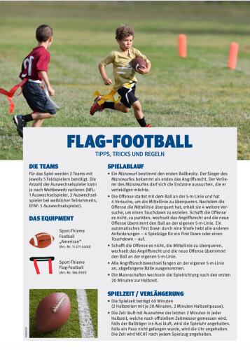 Spielregeln Flag-Football Handblatt