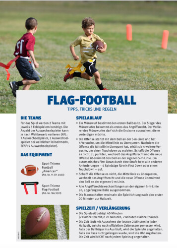 Spielregeln Flag-Football Handblatt